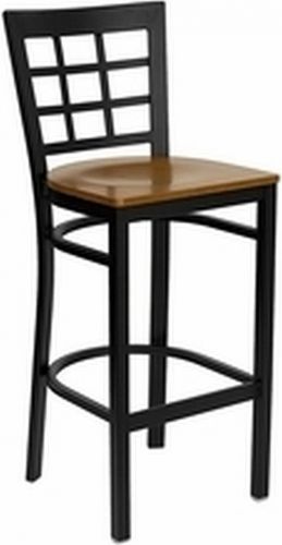 New metalwindow back restaurant barstools cherry wood seat*lot of 10 barstools* for sale
