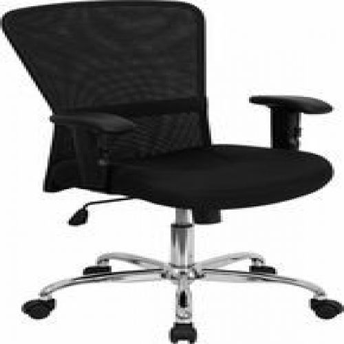 Flash Furniture GO-5307B-GG Mid-Back Black Mesh Contemporary Computer Chair