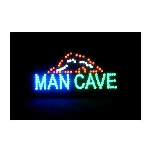 Man Cave Neon Bright Lights LED Sign 19x10 Home Bar Sealed Great Gift