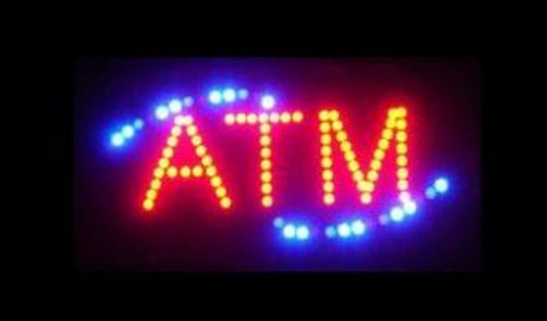 19x10 ATM Blue/Red LED Sign you tube video to see sign in action FREE SHIPPING/