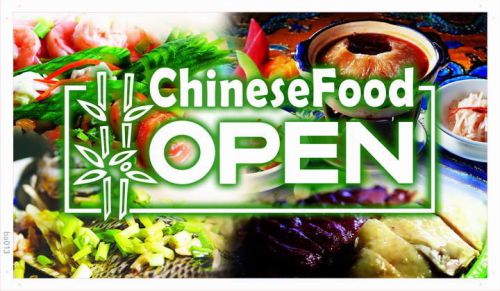 ba013 OPEN Chinese Food Banner Shop Sign