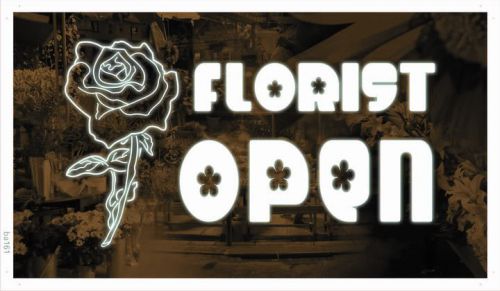 ba161 OPEN Florist Flowers Shop Banner Shop Sign