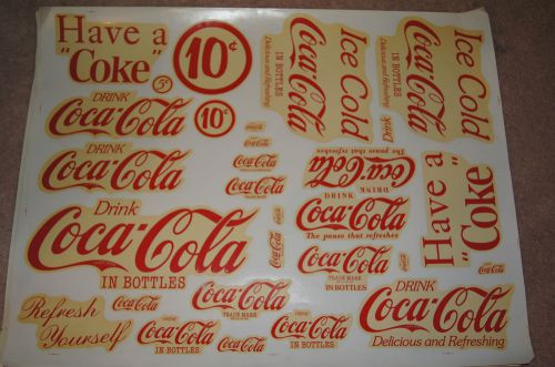 Rare Large Red  Coca-Cola Vending Machine Decal Sheet from the Early 1950&#039;s