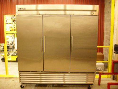 True t-72 3 door reach in refrigerator, solid door, stainless steel 72 cu.ft. for sale