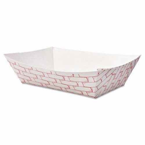 Boardwalk Paper Food Baskets, 2lb Capacity, Red/White (BWK30LAG200)