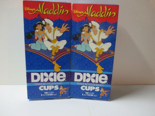 2 Boxes of Aladdin Disney 1994 Dixie Cups 200 Cups 5 oz.