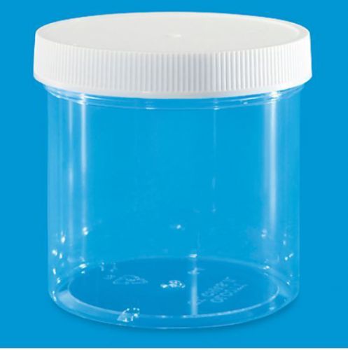 Clear Plastic Jar with White Lid - 4 oz - 12 pack - FREE SHIP