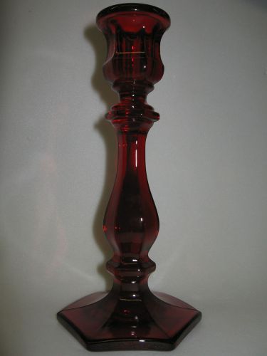 Ruby red glass Fairy lamp candle holder christmas candlestick art royal stick 7&#034;
