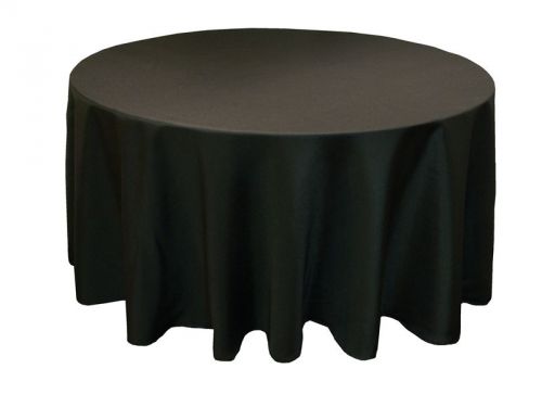 90&#034; Black Polyester Round Table Linen