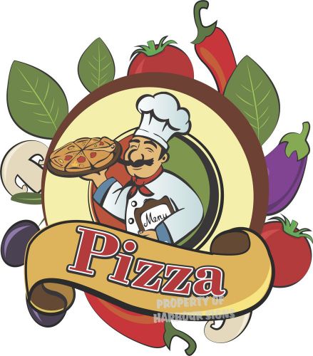 Pizza Decal 14&#034; Concession Restaurant  Food Truck  Vinyl Menu Sticker Sign