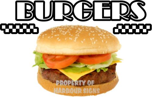Hamburgers Burgers Restaurant Concession Food Decal 14&#034;