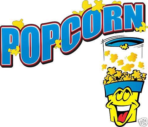 Popcorn Concession Vendor Fast Food Sign Decal 14&#034;