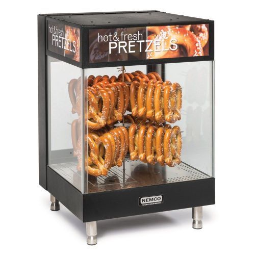 Nemco 6423 2-Tier Heated Countertop Pretzel Merchandiser with 8-Prong Rack - 120