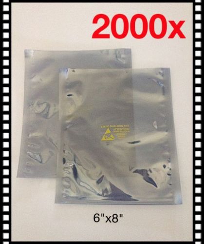 2000 ESD Anti-Static Shielding Bags, 6&#034;x8&#034; in (152mm x 203mm),Open-Top,3.1 mils