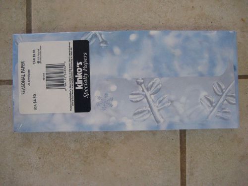 BRAND NEW SEALED Snowflake Holiday 25 Envelopes 4&#034; X 9.5&#034;
