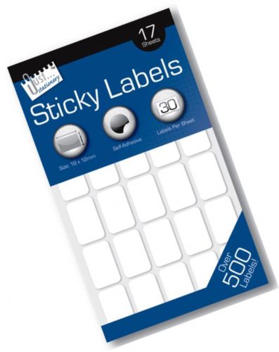 510 x Sticky Labels Price Stickers Self Adhesive White Blank Retail 19mm x 12mm