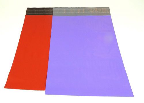 100 red &amp; purple 6x9 flat poly mailers shipping postal envelope bags w/self seal for sale