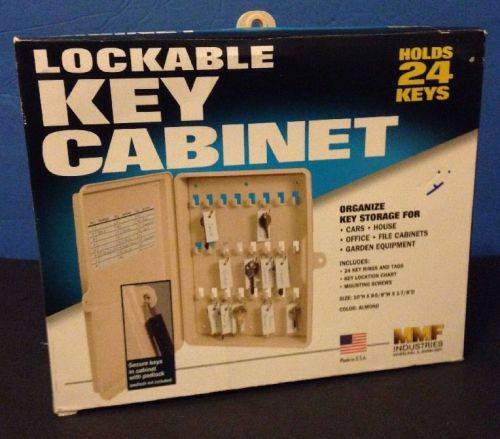 Lockable Key Cabinet - Holds 24 Keys W/key Rings &amp; Tags Location Chart + Screws