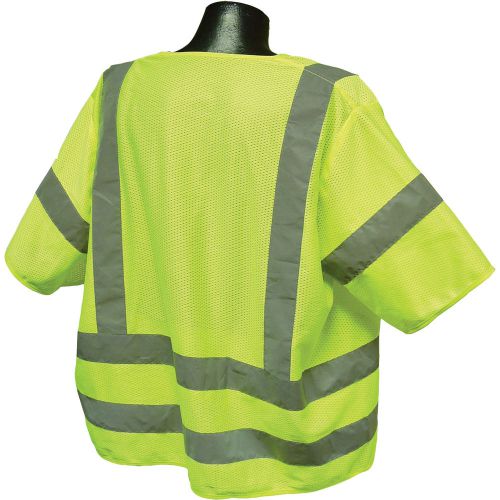 Radians Class 3 Short Sleeve Mesh Safety Vest -Lime, 2XL, # SV83GM