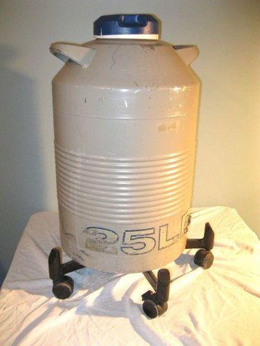 Union Carbide Storage Liquid Nitrogen dewar 25 LD semen tank 25 liters + cart