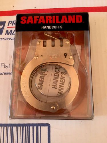 Brand-New Safari Land Handcuffs. Nickel Finished Stainless Steel Police Brand