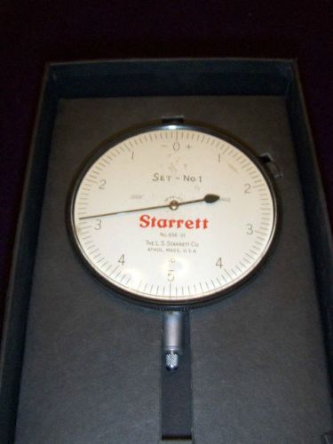 Starrett Dial Indicator 656-111 Large Face 3 5/8” 0.025” Range 0-5-0 Orig. Box
