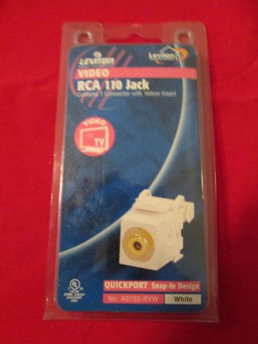 New leviton rca 110 jack yellow video tv 40735-ryr quickport for sale