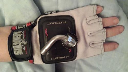 Silver back magnetic  powered  gloves  size small
