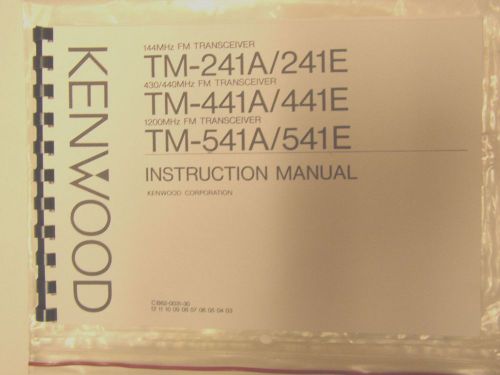 KENWOOD TM-241 TM441 TM541 INSTRUCTION MANUAL