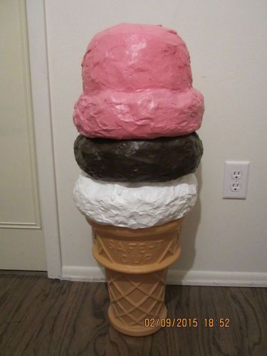 Large 31&#034; Ice Cream Cone SAFE-T-CUP Blow  Mold Advertisement VGC
