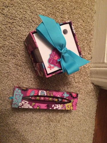 Vera Bradley Desk Set New With Box! Pen And Notecards
