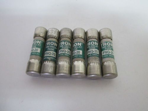 LOT OF 6 COOPER BUSSMANN FNQ-20 FUSE NEW NO BOX