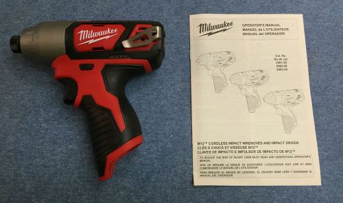 Milwaukee M12 Impact Diver New Bare Tool #2462-20 + New Charger