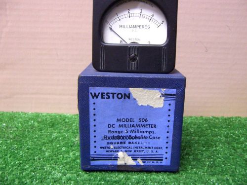Meter --Milliamperes--DC--Weston Electric--Model 506---0-5 Milliameters--