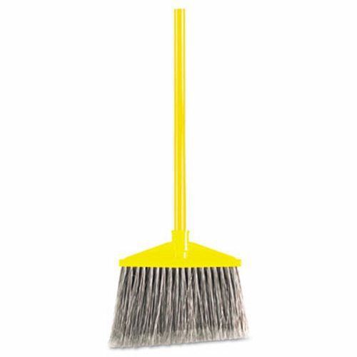 Rubbermaid Angled Broom, Poly Bristles, Metal Handle, Yellow/Gray (RCP637500GY)