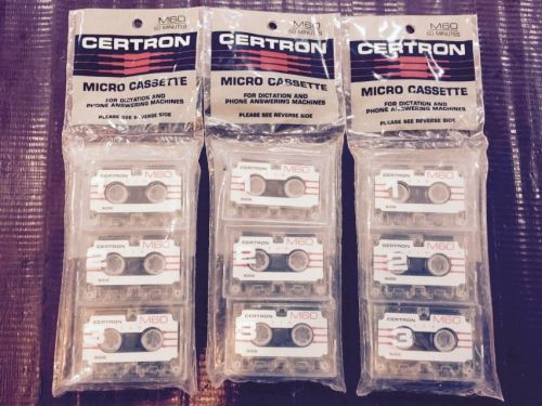 3 sets of 3 pack Certron M-60 60min Audio Dictation Machine Micro Cassette SEAL