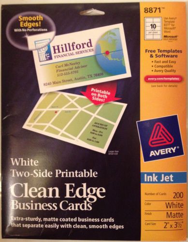 Avery Two-Side Printable Clean Edge Business Cards for Inkjet Printers 08871