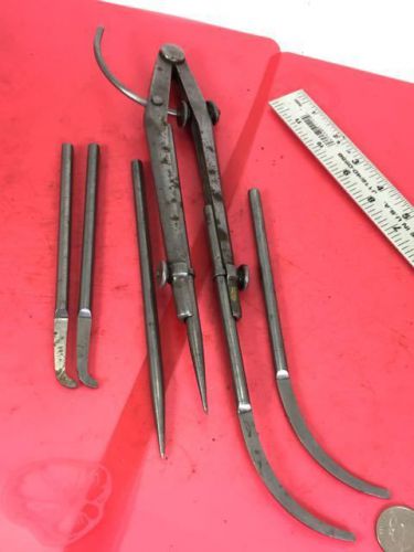 Vintage starrett #85c improved extension dividers, calipers, 3 pairs legs, nr! for sale
