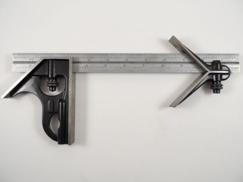 Starrett Combination Square Set Model 56399 - 16R 12&#034; Rule 3 pc. - Forged Heads