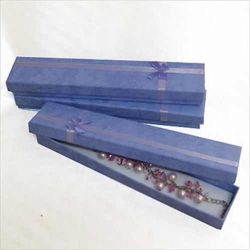 2 pcs Purple BOW TIE PAPER WATCH BRACELET Necklace CASE GIFT LONG Gift BOX