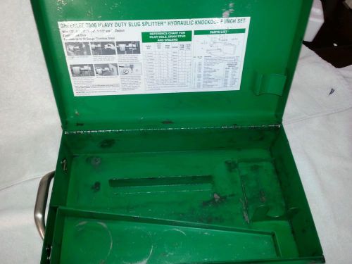 Greenlee hydraulic knockout set case box