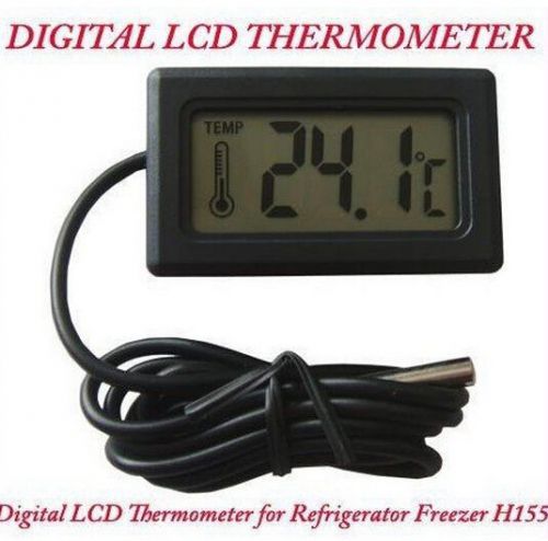 New Black Digital LCD Thermometer for Refrigerator Freezer H155