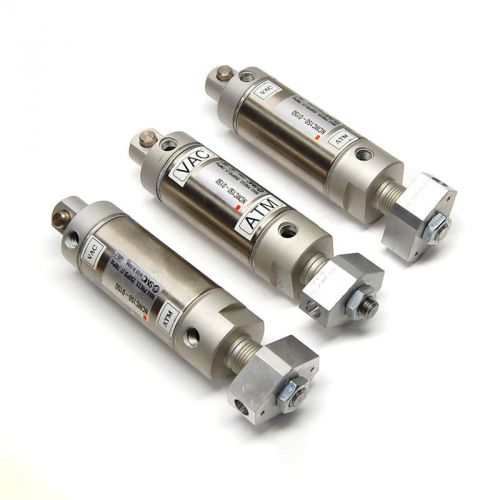 (Lot of 3) SMC Pneumatics NCMC150-0150 Round Air Cylinders 1.5&#034; Bore/Stroke