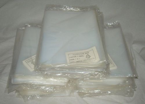 3000 Clear Open Top 5x7 Flat Poly Bags 1.5 Mil