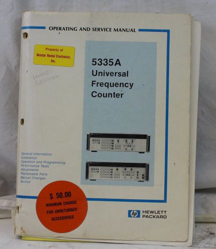 HP 5335A Universal Frequency Counter Operating &amp; Service Manual Agilent