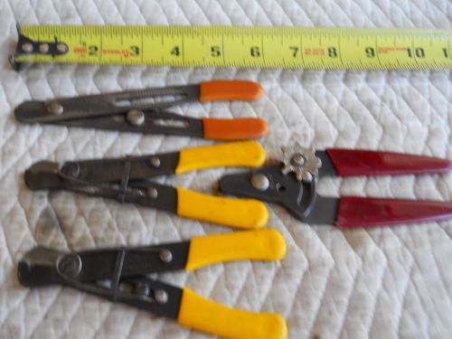 HUNTER, MILLER WIRE STRIPPERS 4 PAIR MADE IN USA