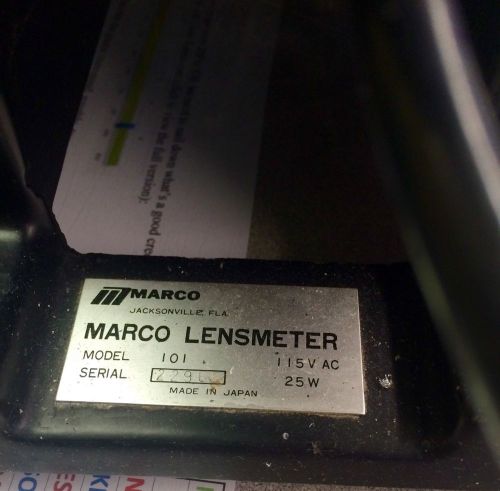 Marco Lensmeter 101 Lensometer Ophthalmology Optical Ophthalmoscope Optometry