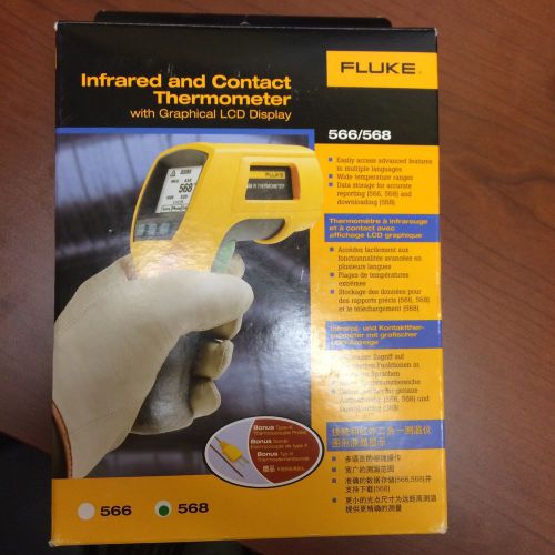 Infrared and contact thermometer with graphical lcd display fluke568 for sale