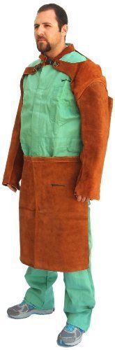 Forney 57202 welding apron  flame retardant  brown leather for sale