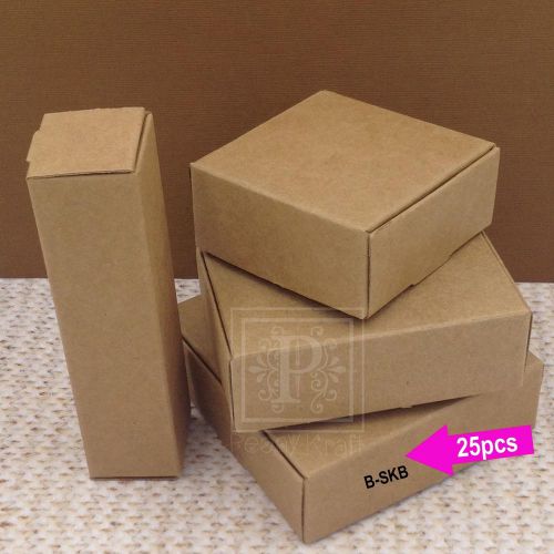 25pcs - Large Square Kraft Boxes, Jewelry Boxes, Soaps Boxes, Kraft Boxes